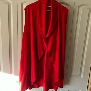 Bryn Walker red fleece Terry vest